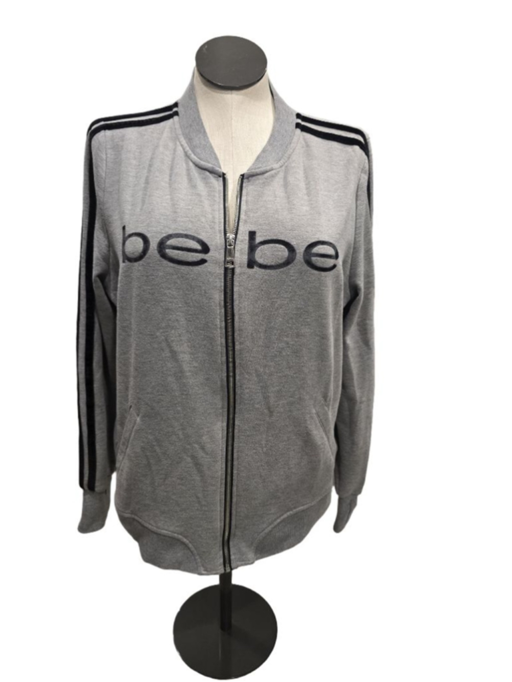 Women's Bebe Gray Zipper Front Sweatshirt Size 1X